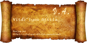 Vitályos Attila névjegykártya