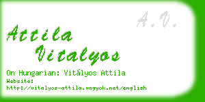 attila vitalyos business card